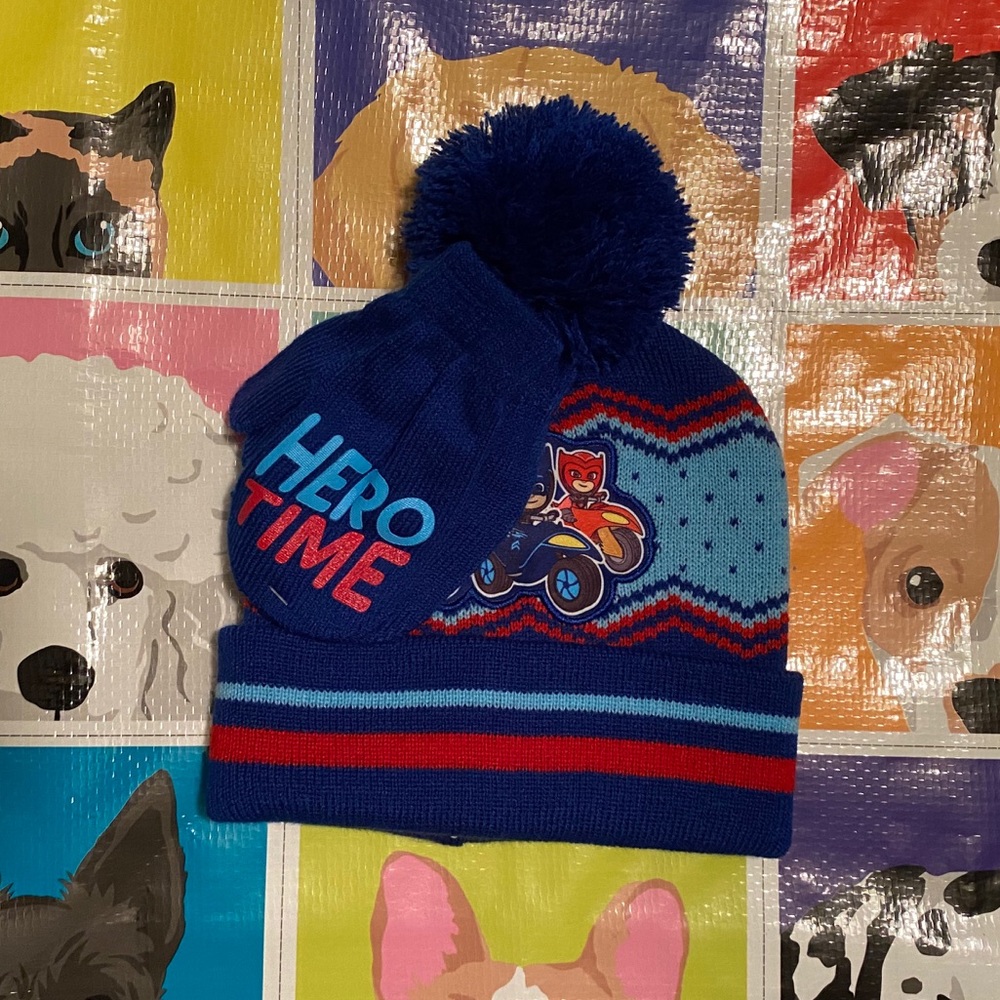 Pj Masks Kids Hat with Mittens